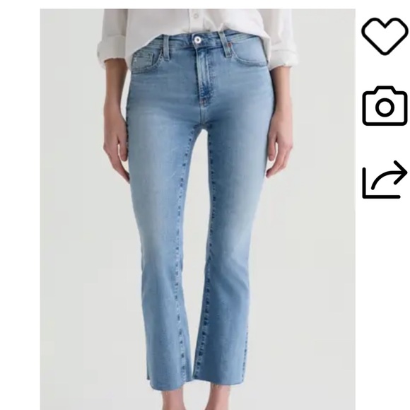 AG Adriano Goldschmied Light Blue Mari Crop Straight Leg Jeans - Picture 12 of 14